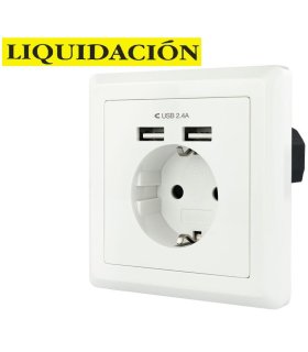 Caja Empotrar 1 schuko y 2 USB para carga (Liquidación)