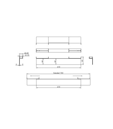 Par de Guías deslizantes Profundidad variable 610 a 935 mm