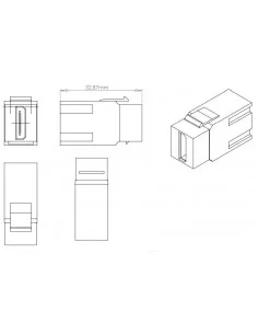 Conector HDMI tipo Keystone para panel o roseta