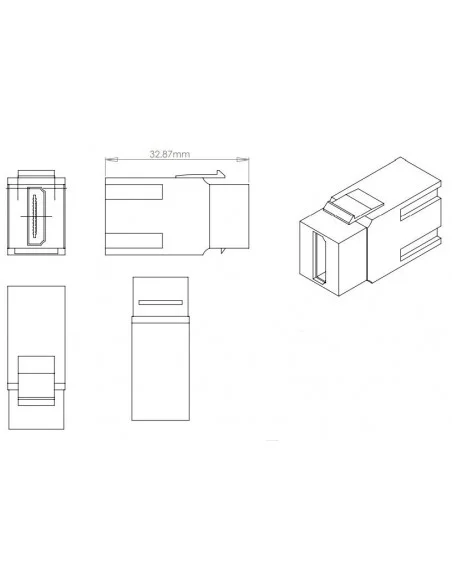 Conector HDMI tipo Keystone para panel o roseta