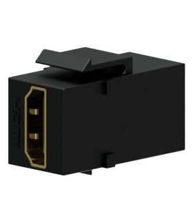 Conector HDMI tipo Keystone para panel o roseta Negro