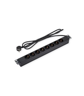 Regleta 19" 1U 8 Schuko Sin Interruptor PVC