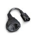 Cable IEC C14  Macho a Schuko Hembra. Longitud cable 7﻿ cm.