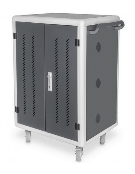 Armario de carga 30 portátiles o tablet, con asas y cerradura de seguridad.