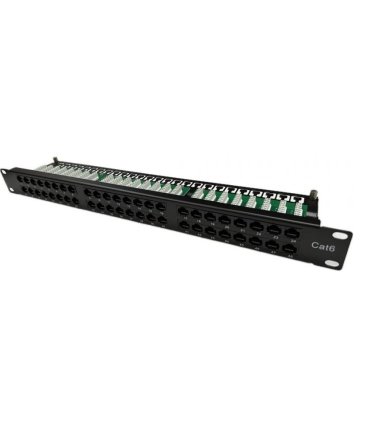 Patchpanel 19" 1U 48 puertos categoría 6 UTP.