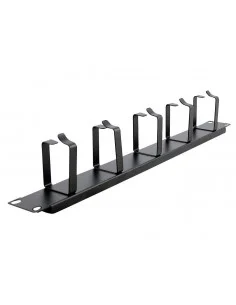Panel 19" 1U guía cables con 5 anillas metálicas 9 cm.