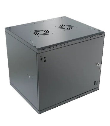 Rack Mural 9U F450mm. Puerta ciega. color NEGRO serie económica