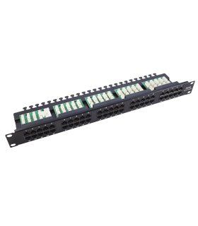 Patch panel 50 puertos CAT.3 - RACK 19" 1U. Para telefonía y RDSI