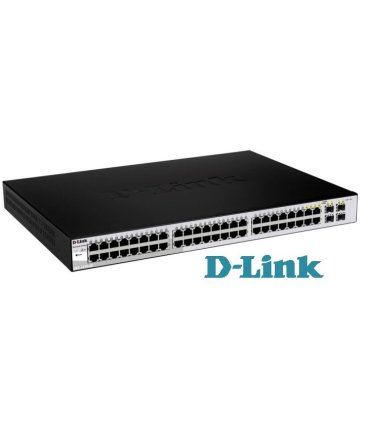 Switch 19” D-Link 44 puertos Gigabit Cobre + 4 slot SFP Semi Gestionable