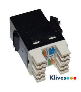 Conector RJ45 CAT6 UTP 180º Negro Hembra Tipo AMP