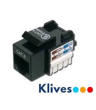 Conector RJ45 CAT6 UTP 90º Hembra negro