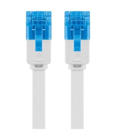 Latiguillo Plano RJ45 Cat6A UTP Blanco