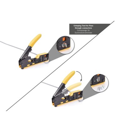 Crimpadora RJ45 macho RJ45 6P,8P, Cat6, Cat6A y Cat7 PASANTES