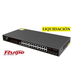 Switch 19" Gigabit gestionable Cloud 24 RJ45, 4 SFP, sin ventiladores