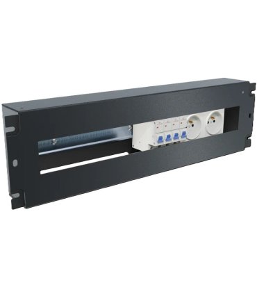 Panel 19" 3U cerrado con carril DIN para 22 magnetotermicos