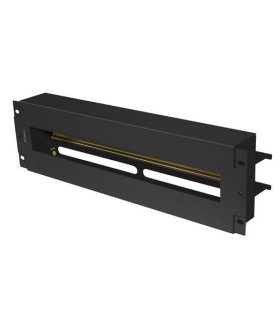 Panel cerrado de 19" 3U 22 módulos CARRIL DIN con organizador de cables