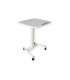 mesa de trabajo de pie, regulable e inclinable en color blanco