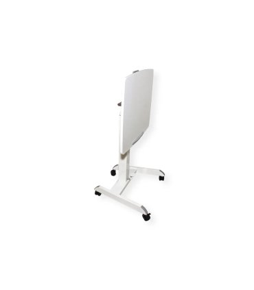 mesa de trabajo de pie, regulable e inclinable en color blanco