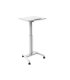 mesa de trabajo de pie, regulable e inclinable en color blanco