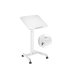 mesa de trabajo de pie, regulable e inclinable en color blanco
