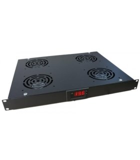 Termoregulador Klives 19" 1U con termostato digital con 4 ventiladores.