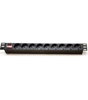 Regleta 19" 1U 9 Schuko Con Interruptor PVC