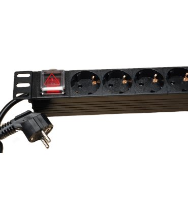 Regleta Rack 9 tomas con interruptor PVC formato rack 19" 1U