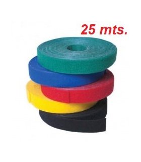 Cinta Velcro 10mm de Ancho. Rollo 25 mts. Varios Colores.
