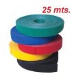 Cinta Velcro 10mm de Ancho. Rollo 25 mts. Colores.