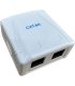 Roseta de superficie CAT6A UTP con 2 conectores RJ45