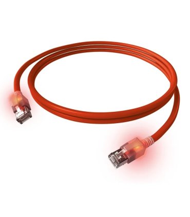 Latiguillo Cat.6A S/FTP Rojo DualBoot LED