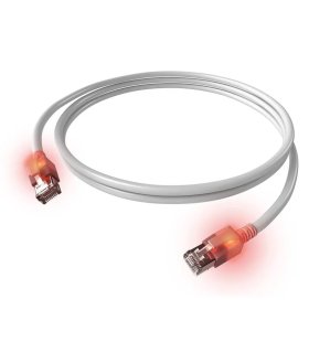 Latiguillo Cat.6A S/FTP Blanco DualBoot LED
