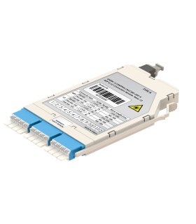 Módulo de conversión OS2 MTP 12 a 3xLC (frontal). Polaridad B