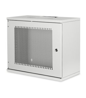 Rack Mural 19" 9U F400mm. Puerta Perforada. color GRIS (DESMONTADO)