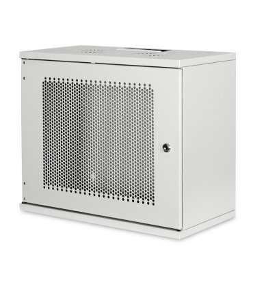 Rack Mural 19" 9U F400mm. Puerta Perforada. color GRIS (DESMONTADO)