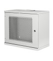 Rack Mural 19" 9U F400mm. Puerta Perforada. color GRIS (DESMONTADO)