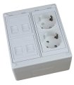 Kit caja superficie 2 schuko 4 RJ45