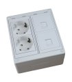 Kit caja superficie 2 schukos 2 RJ45