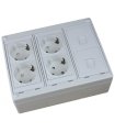 Kit caja superficie 4 schukos 2 RJ45