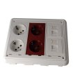 Kit caja pared 4 schukos y 2 RJ45