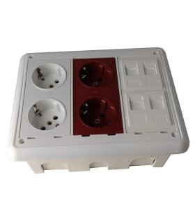 Kit caja pared 4 schukos y 4 RJ45