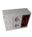 Kit caja superficie 4 schukos 4 RJ45