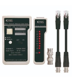 Tester para cable RJ45, RJ11, RJ12 Y BNC