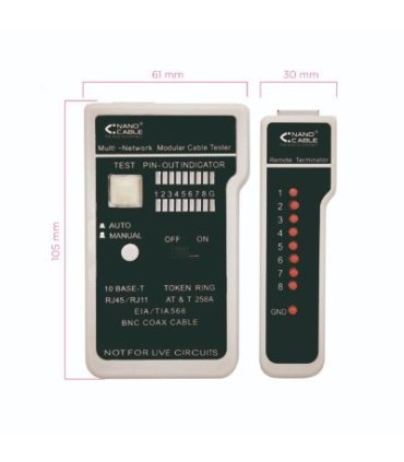 Tester para cable RJ45, RJ11, RJ12 Y BNC. Comprobador RJ45.