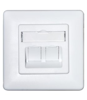 Marco de 2 keystone para caja de superficie 80x80mm