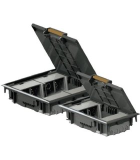 Caja de suelo 4 y 8 módulos Gris con chapa