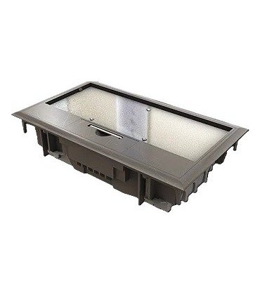 Caja de suelo 4 módulos Gris con chapa