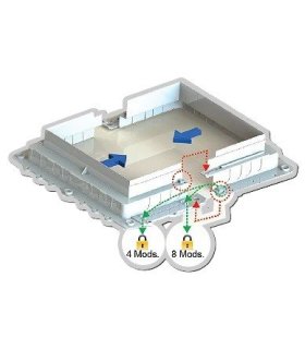 Registro para hormigón para caja suelo 4 y 8 módulos