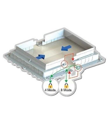 Registro para hormigón para caja suelo 4 y 8 módulos