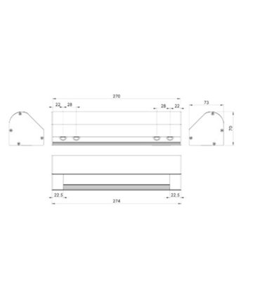 caja eléctrica de sobremesa, para 5 mecanismos. perfil aluminio